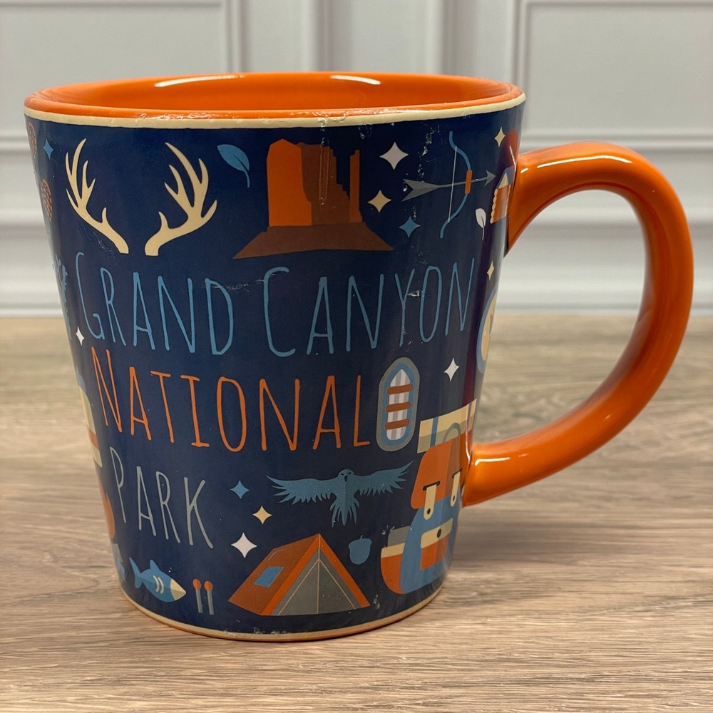 Grand Canyon National Park The Great Outdoors Adventure Mug Blue Orange Camping